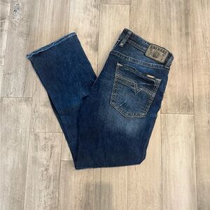 (SOLD) Men’s Buckle Salvage Jeans 34x30 Dark Wash Slim Straight Fit